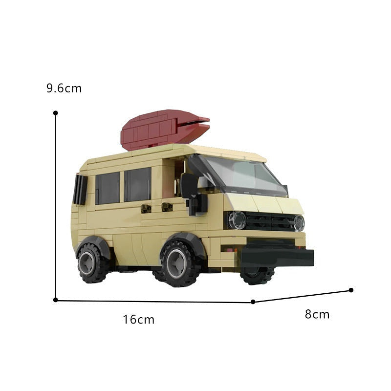 Surfer Boy Pizza Delivery Van MOC Building Kit | Food Truck Vehicle Model - 3