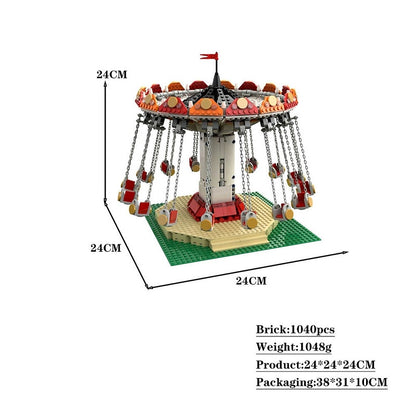 Swing Ride MOC Building Kit | Modular Amusement Park Attraction - 3