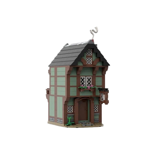 Tailor's House MOC Building Kit | Medieval Village Architecture Model - 1