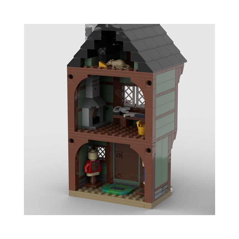 Tailor's House MOC Building Kit | Medieval Village Architecture Model - 3