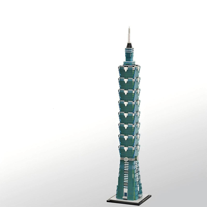 Taipei 101 MOC Skyscraper Building Kit 1:800 Scale Skyline Model Display Set - 1