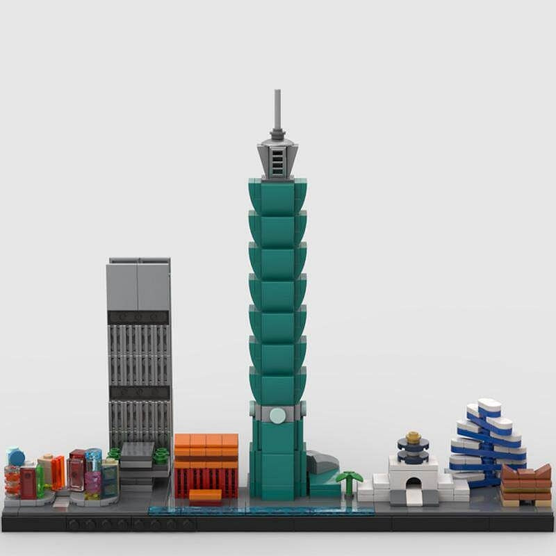 Taipei Skyline MOC Building Kit | Modern Architecture Landmark Model - 2