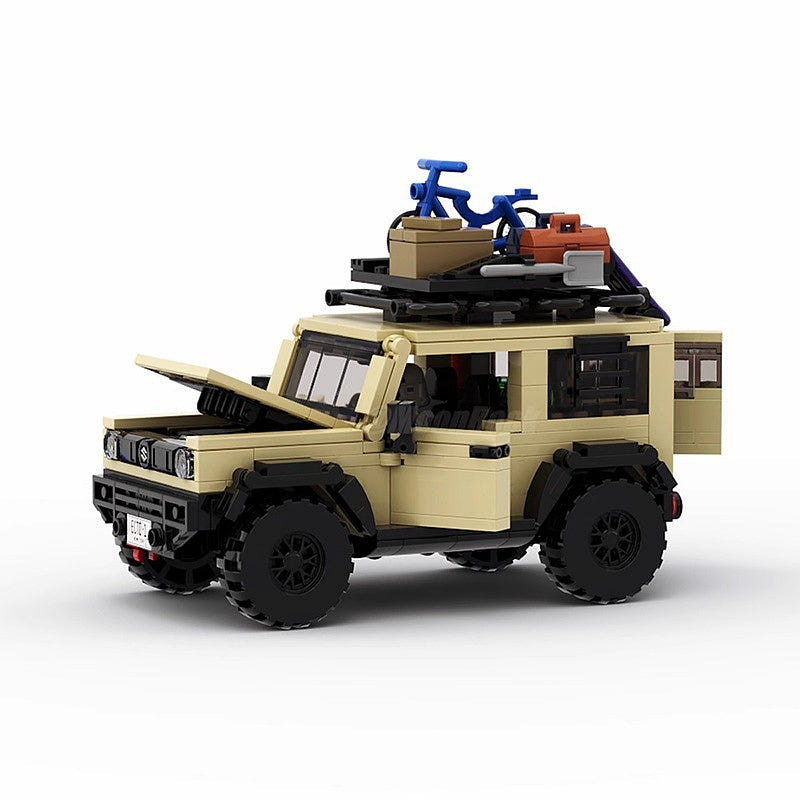 Tan Compact Off-Road Mini SUV MOC Building Kit | 4x4 Adventure Model - 2