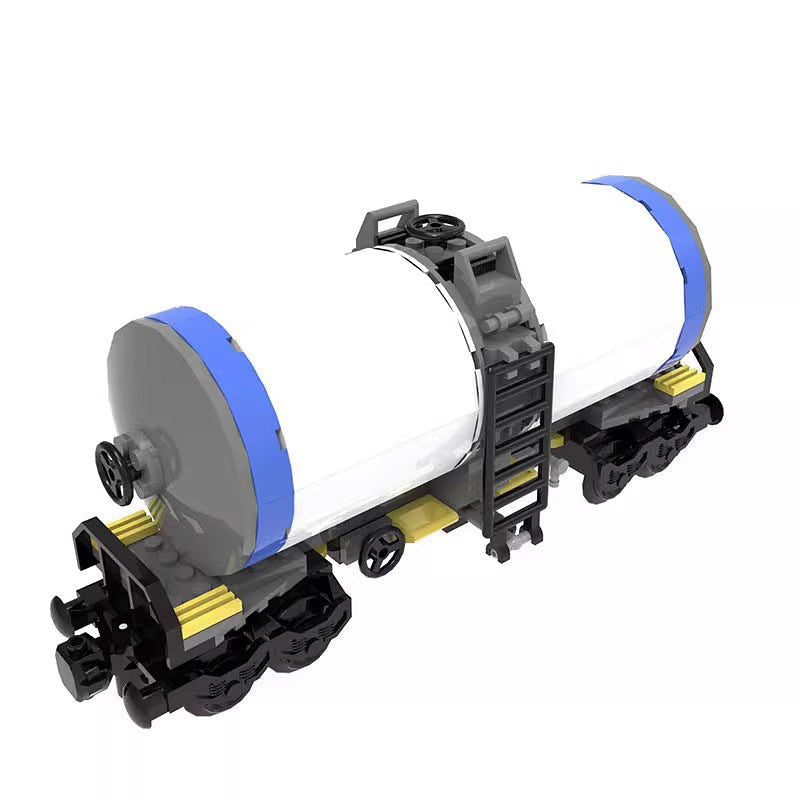 Tanker Wagon MOC Freight Train Building Kit | Rail Cargo Car Model Set - 4