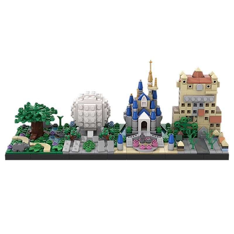Theme Park World Skyline Building Kit | LEGO-Compatible MOC - 1