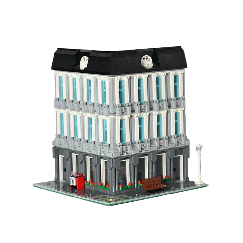 Three-Story Modular Corner Store & Apartment MOC Building Kit - 1