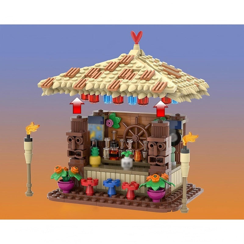 Tiki Hut Beach Bar Building Kit | LEGO-Compatible MOC - 2