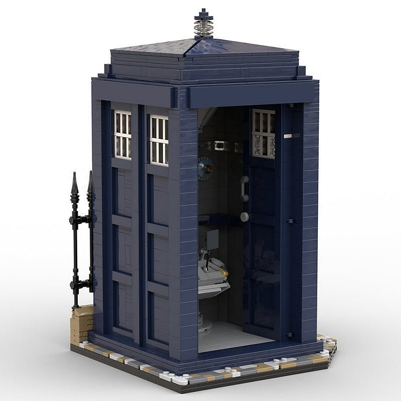 Time Travel Blue Box MOC Architecture Building Kit | Sci-Fi Display - 1