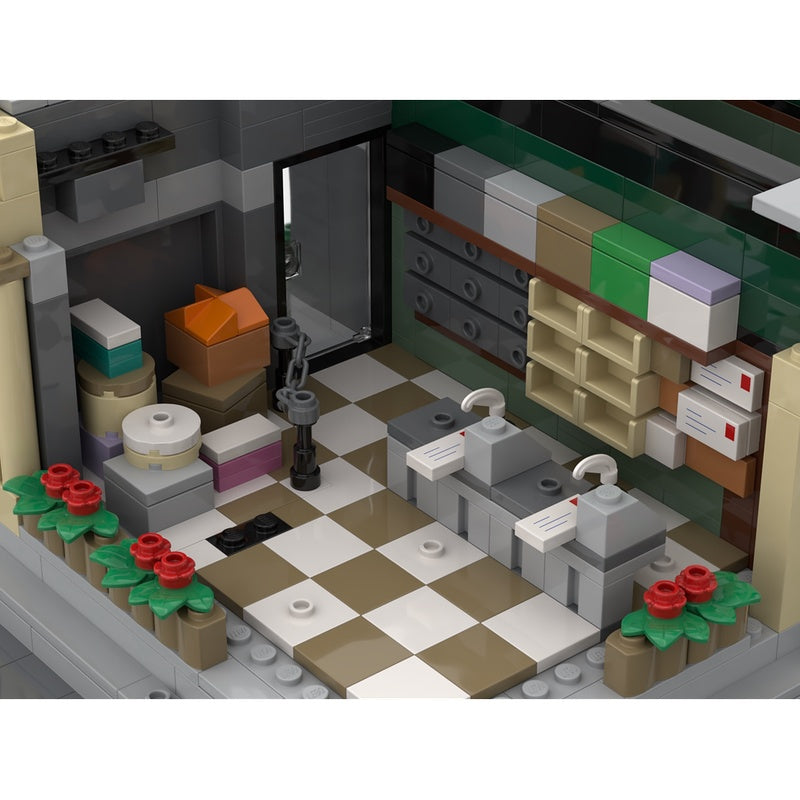 Town Square Corner Modular MOC Building Kit - 4