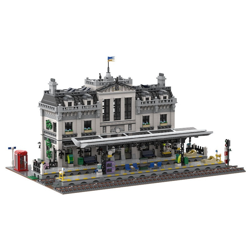 Train Station MOC Building Kit | Railway Architecture Model - 1