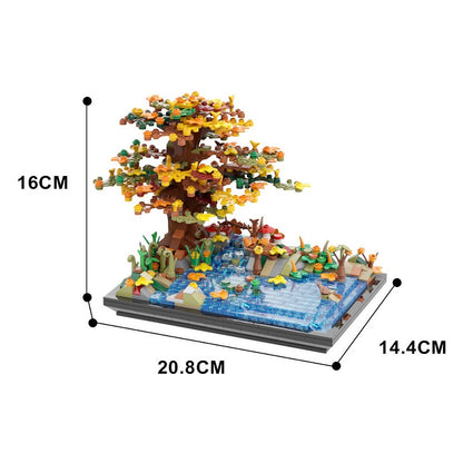 Tree on a Lake Autumn MOC Building Kit | Nature Display Model - 4