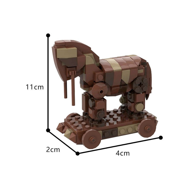 Trojan Horse MOC Building Kit | Ancient Siege Architecture Model - 3