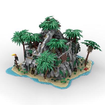 Tropical Pirate Rock Island Hideout MOC Building Kit - 2