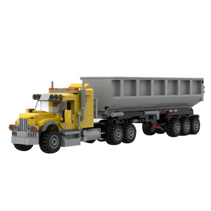 Truck & Dump Trailer MOC Building Kit | Construction Vehicle Model - 1