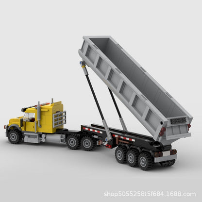 Truck & Dump Trailer MOC Building Kit | Construction Vehicle Model - 3