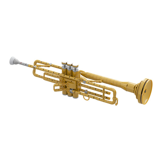 trumpet with working pistons building set | lego compatible - 5