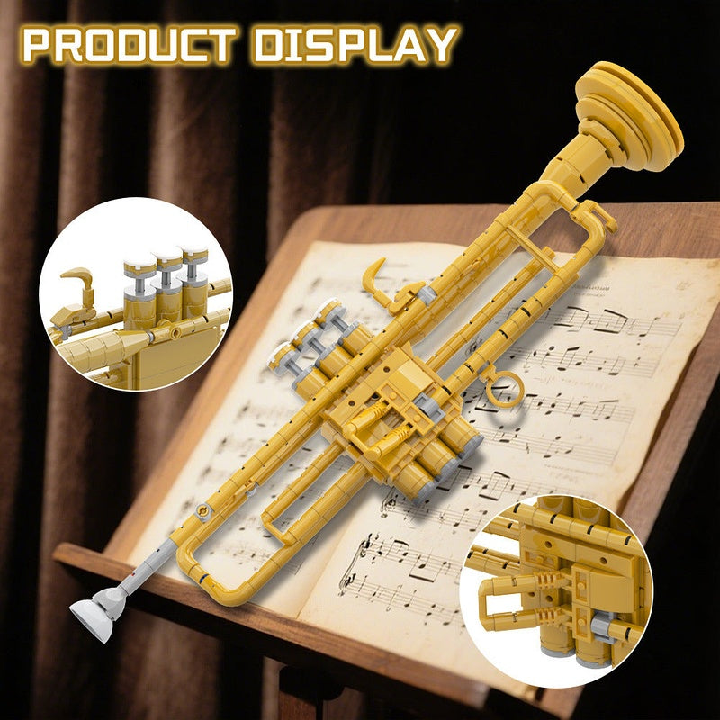Trumpet With Working Pistons MOC Building Kit | Musical Instrument Model - 3