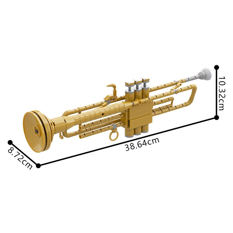 Trumpet With Working Pistons MOC Building Kit | Musical Instrument Model - 5