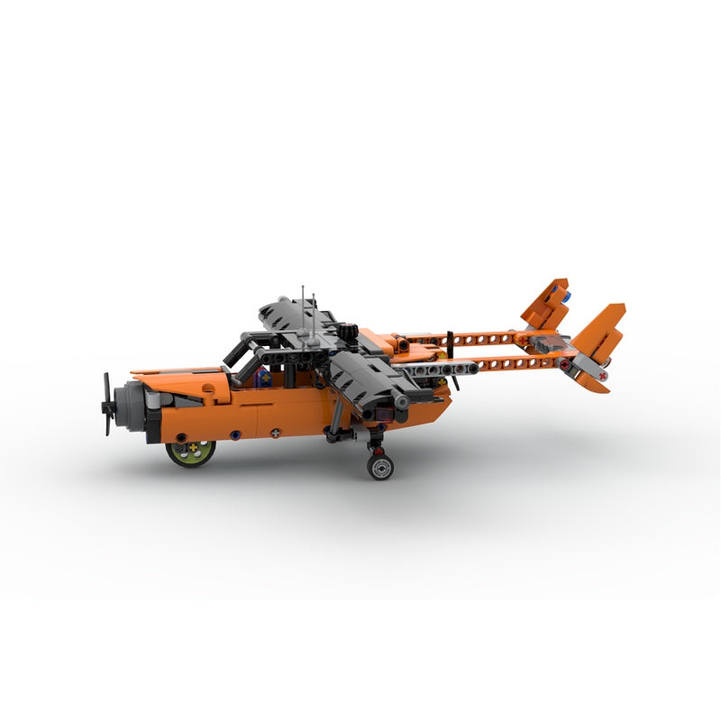 Twin-Engine Push-Pull Twin-Boom Propeller Aircraft MOC Building Kit - 2