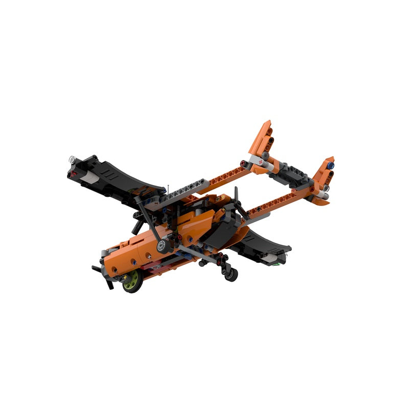 Twin-Engine Push-Pull Twin-Boom Propeller Aircraft MOC Building Kit - 3