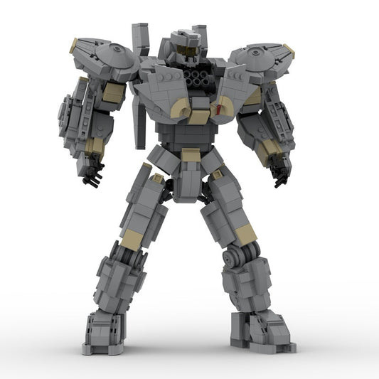 Twin-Fin Silver Mecha MOC Building Kit | Armored Mechanical Figure - 1