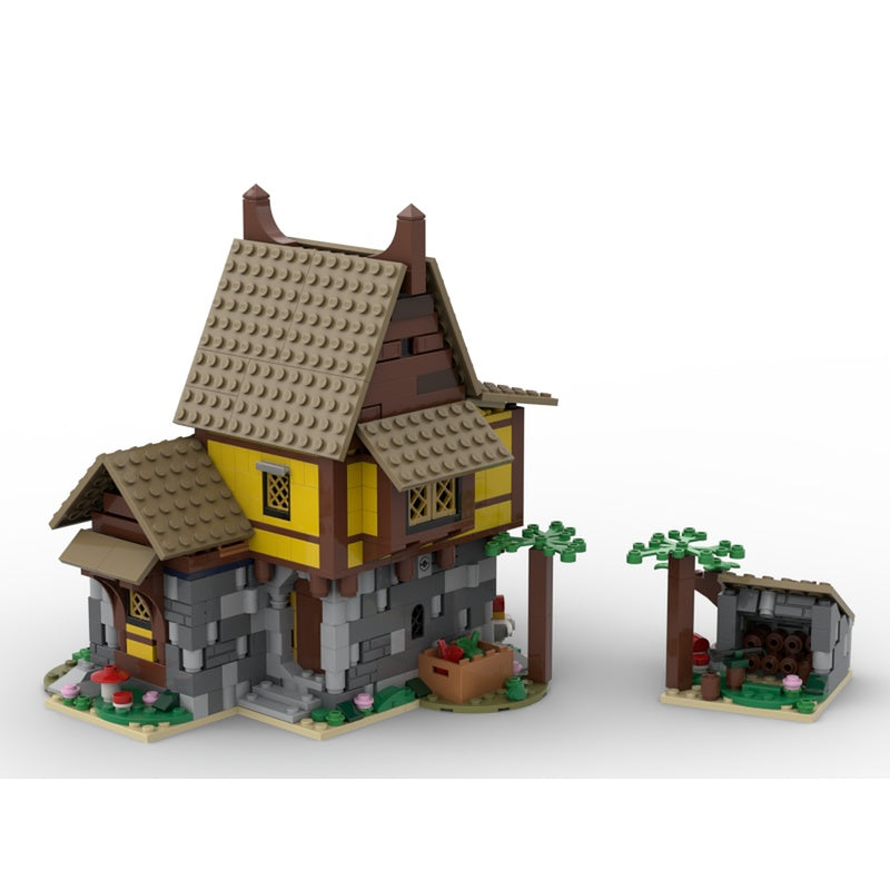 Two-Story Medieval Woodland Cottage MOC Building Kit - 1