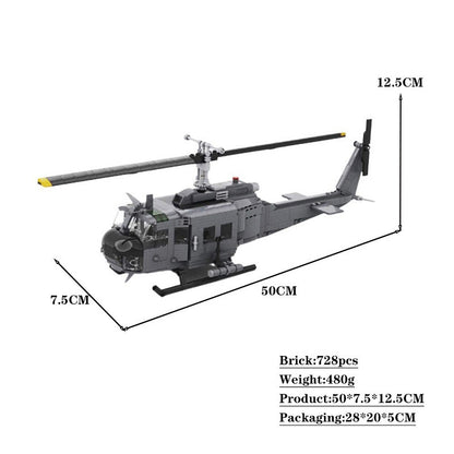 UH-1H Utility Helicopter MOC Building Kit | Military Aircraft Model - 4