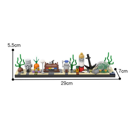 Underwater Cartoon Town Skyline MOC Architecture Building Kit - 2