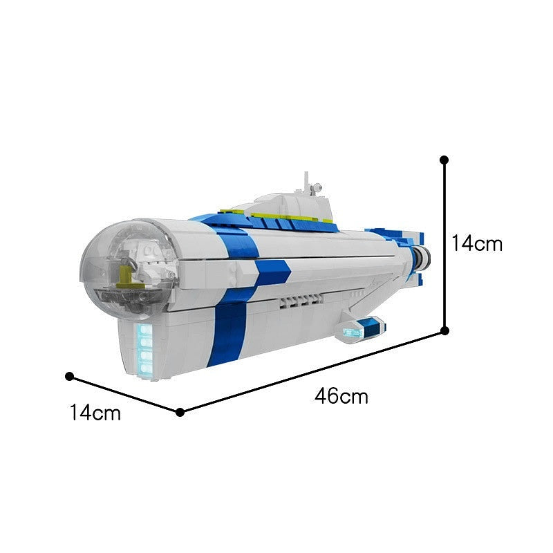 Underwater Explorer Submarine MOC Building Kit - 1/110 Scale Sci-Fi Model - 2