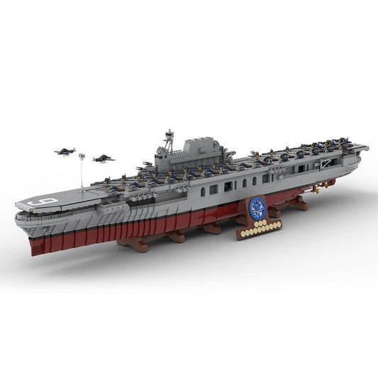 USS Enterprise CV-6 Aircraft Carrier Building Kit | LEGO-Compatible MOC - 1