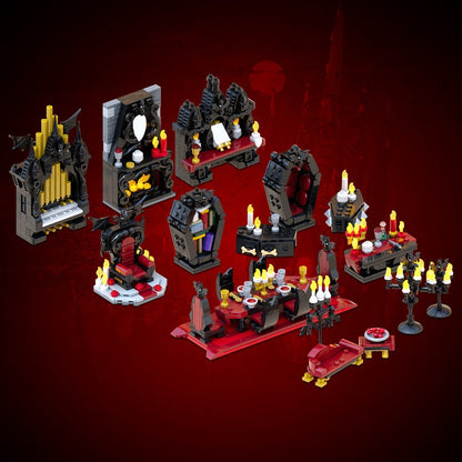 Vampire Furniture MOC Building Kit | Halloween Gothic Interior Decor - 2