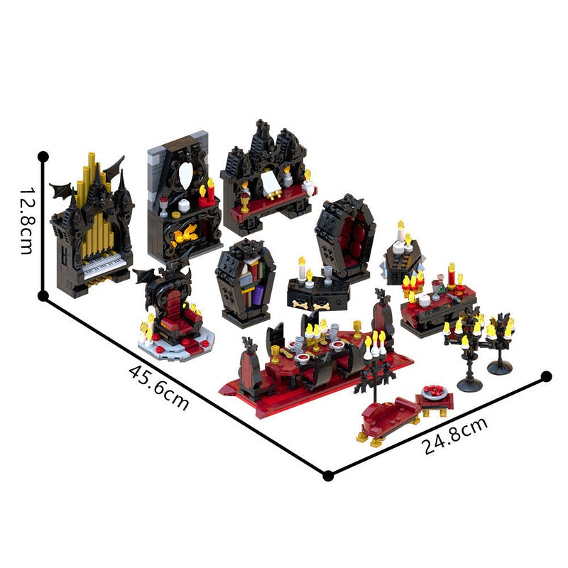 Vampire Furniture MOC Building Kit | Halloween Gothic Interior Decor - 4