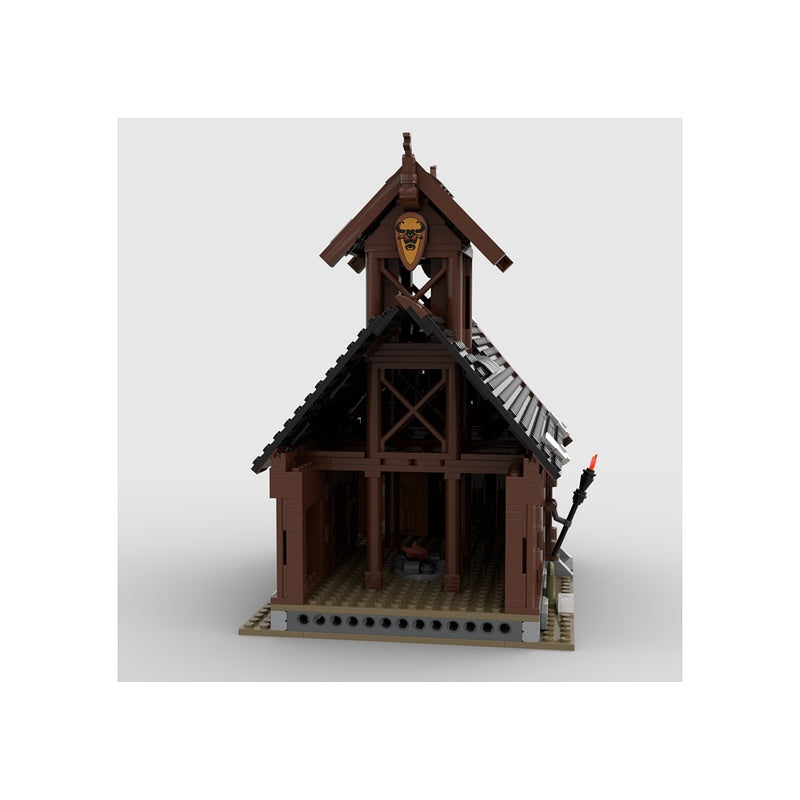Viking God House MOC Norse Temple Architecture Building Kit - 5