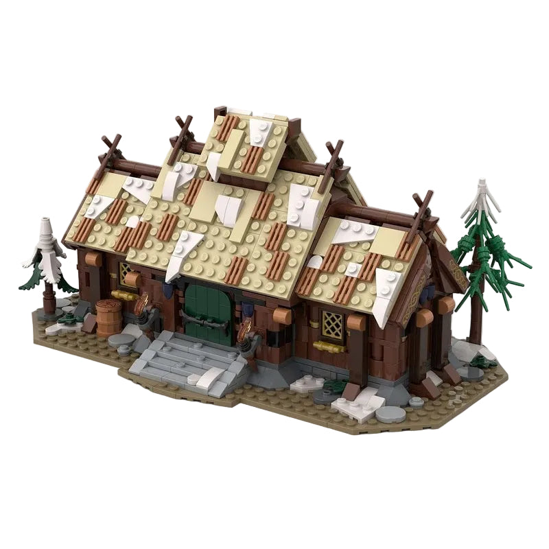 Viking Jarl Longhouse Nordic Village MOC Building Kit - 1