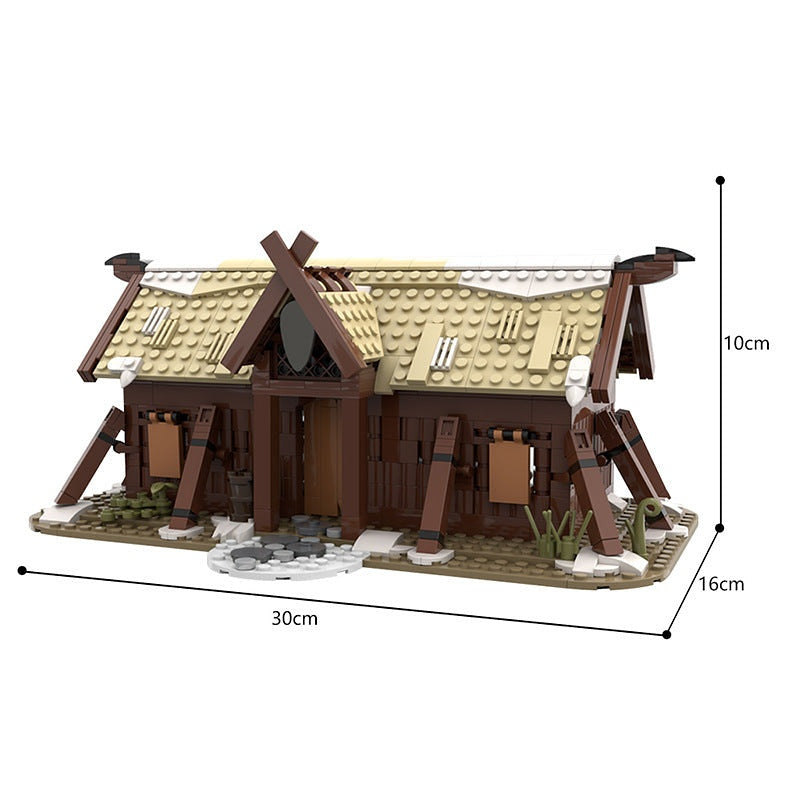 Viking Longhouse MOC Building Kit | Nordic Historic Village Architecture - 4