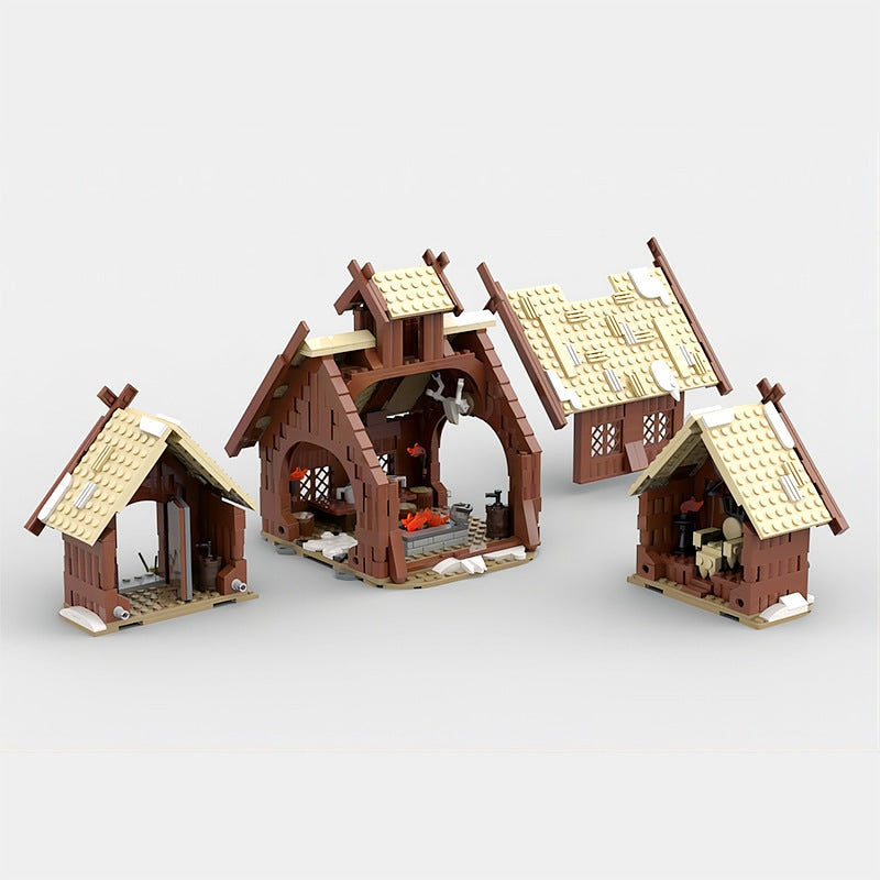 Viking Mead Hall MOC Building Kit | Nordic Village Architecture Model - 10