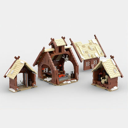 Viking Mead Hall MOC Building Kit | Nordic Village Architecture Model - 10