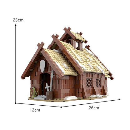 Viking Mead Hall MOC Building Kit | Nordic Village Architecture Model - 8