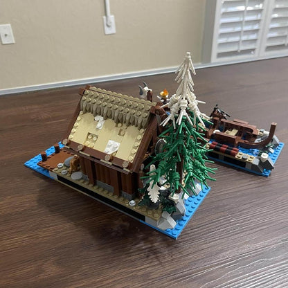 Viking Shipyard Barn & Longboat MOC Building Kit - 3