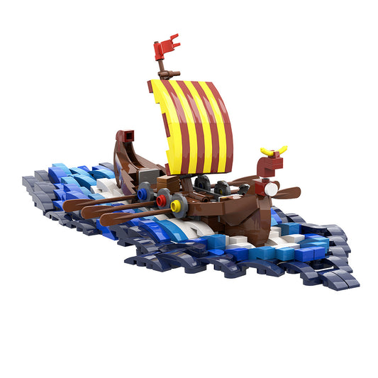 viking surf boat building set | lego compatible - 5