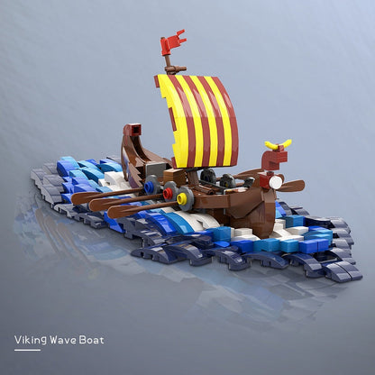 Viking Surf Boat MOC Building Kit | Nordic Adventure Ship Model - 2