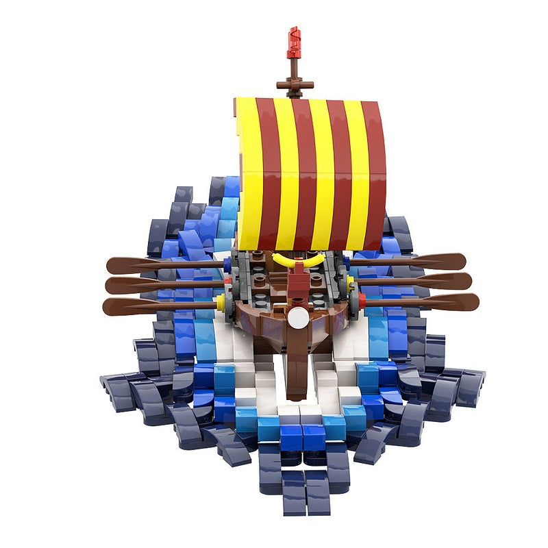 Viking Surf Boat MOC Building Kit | Nordic Adventure Ship Model - 4