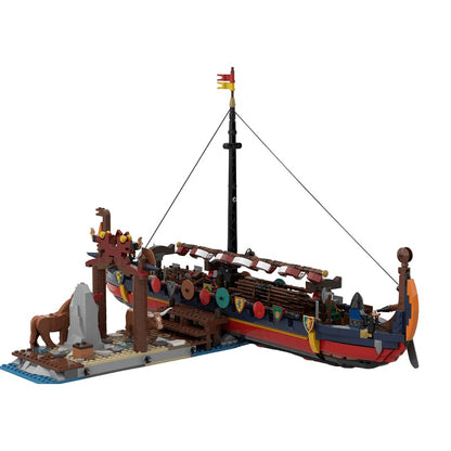 Viking Village Harbour Extension & Harbour Ship MOC Building Kit - 1