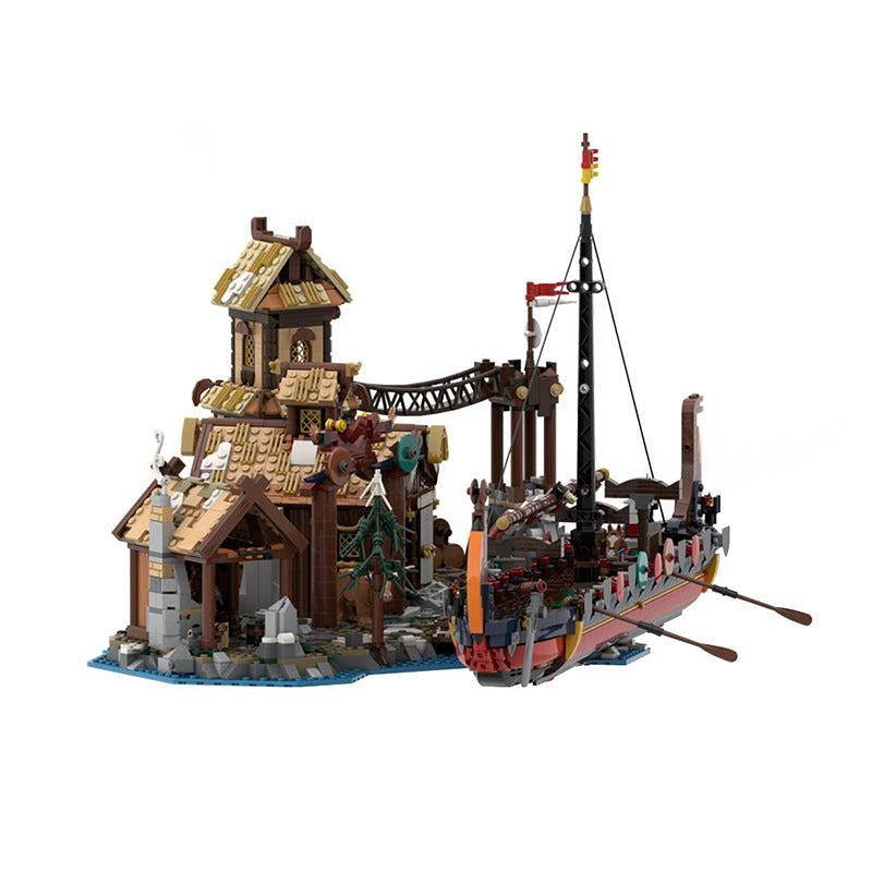 Viking Village Harbour Extension & Harbour Ship MOC Building Kit - 2