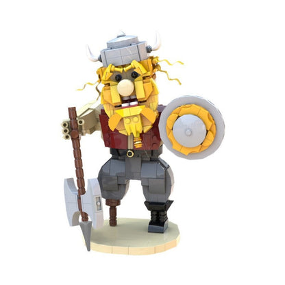 Viking Warrior Character MOC Building Kit | Nordic Figure Display Model - 1