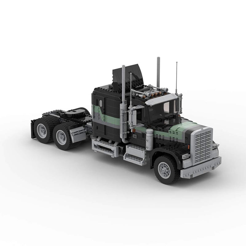 Vintage Long-Nose Heavy Duty Truck Building Kit | LEGO-Compatible MOC - 1