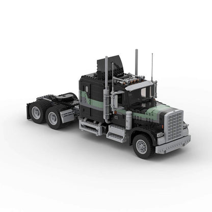 Vintage Long-Nose Heavy Duty Truck Building Kit | LEGO-Compatible MOC - 1