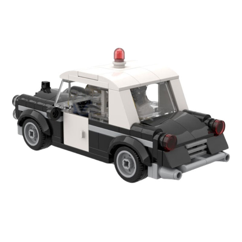 Vintage Police Car Building Kit | Mini figure Scale | LEGO-Compatible MOC - 2