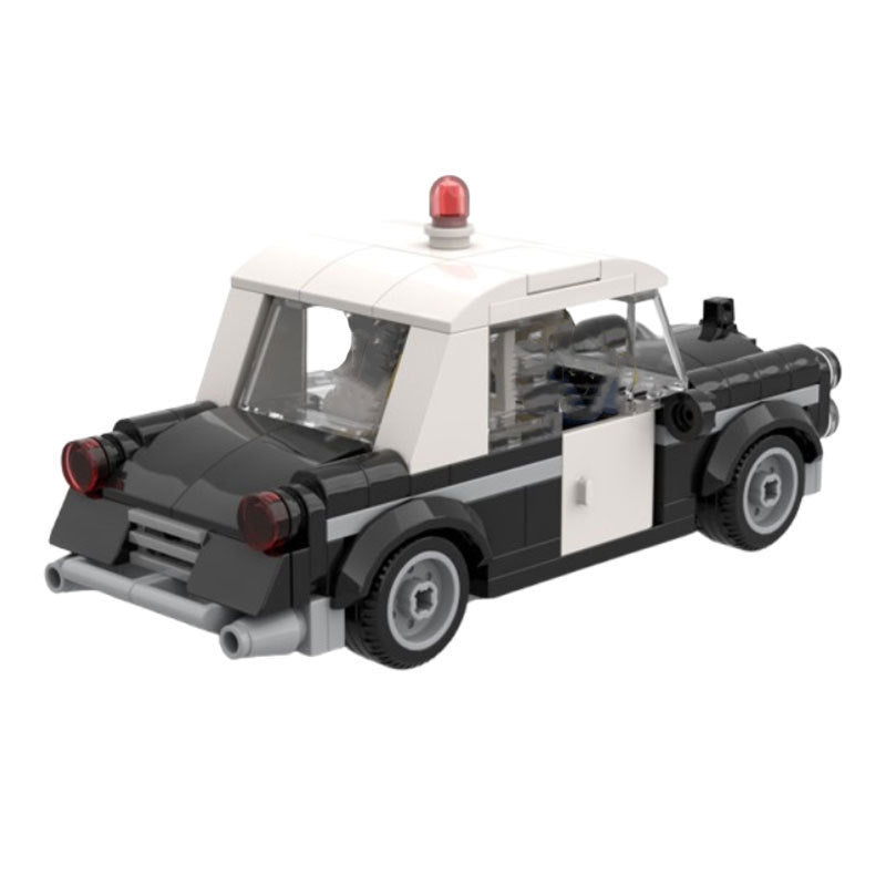 Vintage Police Car Building Kit | Mini figure Scale | LEGO-Compatible MOC - 3