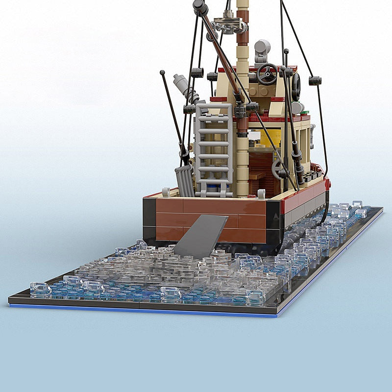 Vintage Shark Hunter Boat MOC Building Kit | Classic Ocean Explorer Vessel - 2